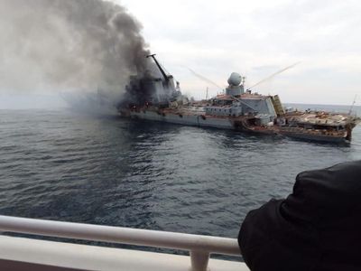 Ukraine news – live: Russia claims one sailor died in sinking of Black Sea warship