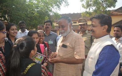 Education Minister B.C. Nagesh visits exam centres in Chikkamagaluru