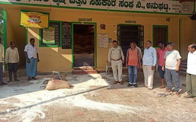 Wild elephant enters cooperative society in Belur, takes bags of rice