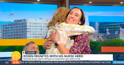 Good Morning Britain host Kate Garraway gets emotional as she meets husband Derek's nurse