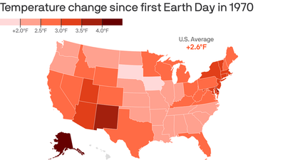 The U.S. has seen a dramatic temperature increase since the first Earth Day
