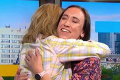 Kate Garraway fights back tears as she hugs nurse who cared for husband Derek Draper