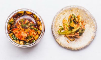 Turn veg scraps into a Korean pickle: Tom Hunt’s cauliflower rib kimchi – recipe