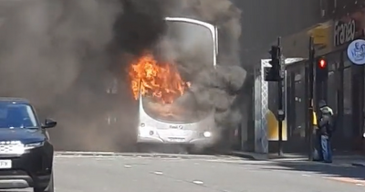 Bus bursts into flames in Glasgow city centre as fire crews race to scene