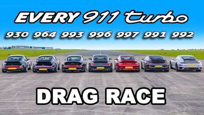 Seven Generations Of Porsche 911 Turbo Fight In Drag Race