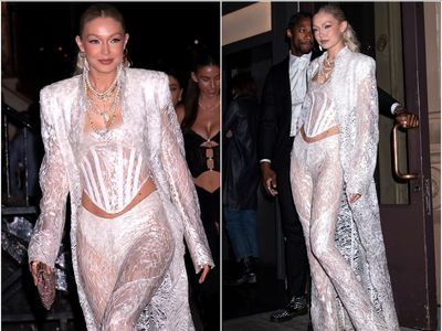 Gigi Hadid celebrates 27th birthday in all-white lace Dion Lee look
