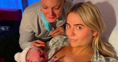 Mum who gave birth without partner as he 'slept in' thanks midwife for newborn pics
