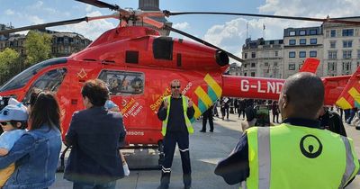 Air ambulance makes rare landing in Trafalgar Square as man, 81, hurt in motorbike crash