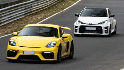 Heroic GR Yaris Chases Down Defiant Porsche 718 GT4 At Nurburgring