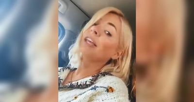 Holly Willoughby sings about being hungover as she enjoys boozy day out