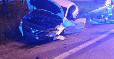 Motorist more than four times over the limit arrested after crash