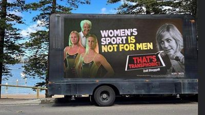 Swimming Australia Has Condemned The Demonic Anti-Trans Billboard Going Around Sydney