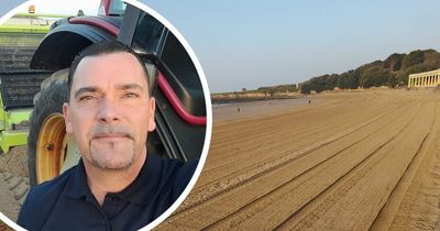 The man who rakes the perfect patterns into Barry Island's beach