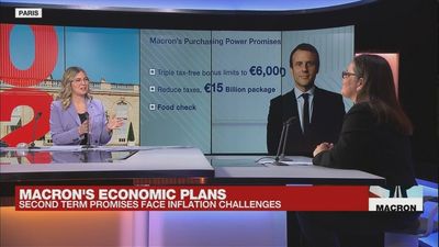 What are the economic challenges facing Macron in his second term?