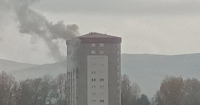 Fire crews battle blaze at Glasgow high rise flats