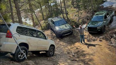 Rivian R1T Hits The Colorado Trails With Some Gas-Powered Rivals
