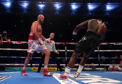 Dillian Whyte hits out at Tyson Fury for ‘illegal push’ during knockout sequence