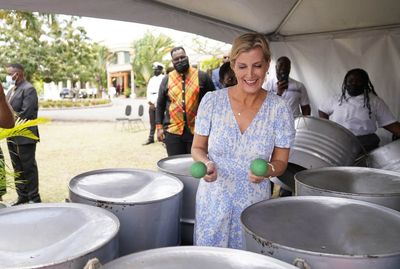 Sophie plays steel drums as Wessexes receive friendly welcome in Antigua
