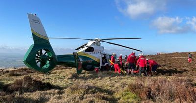 Mountain Rescue Teams and Great North Air Ambulance called out to help injured climber