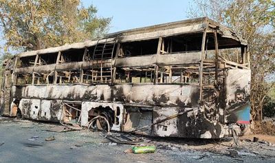 AP: Maoists set passenger bus on fire in Chinturu; no casualties reported