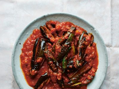 Extremely simple, extremely flavourful Kashmiri aubergines with tomatoes