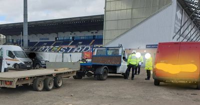 Police and DVLA officers carry out vehicle inspections in Falkirk