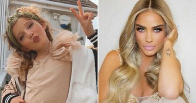 Katie Price shares snap of daughter Bunny, 7, pouting in full face of make-up