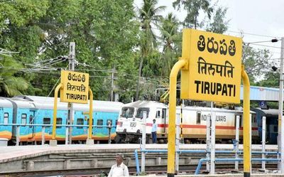 Empty rake of train derails at Tirupati station