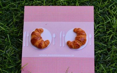 Jewellery you’ll want to eat. Chennai-based Sueno Souvenir has earrings and pendants in the shape of croissants, pizzas and cupcakes