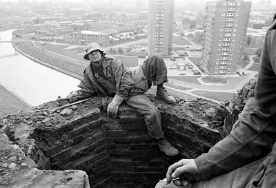 A steeplejack takes a break in midair – Daniel Meadows’ best photograph
