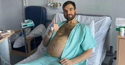 Dad-of-two ‘feels pregnant’ after stomach swells to size of beach ball