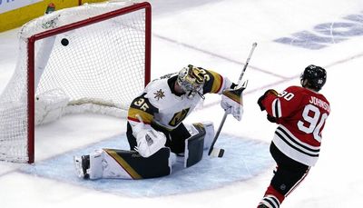Blackhawks’ shootout victory eliminates Golden Knights from playoff contention