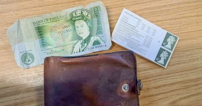 Old wallet containing £1 note and 18p stamps is found behind council toilet after 35 years