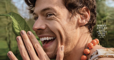 Harry Styles wears nail polish from his own brand Pleasing on magazine cover