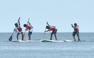 Stand-up paddling championship gets under way in Pirappanvalasai