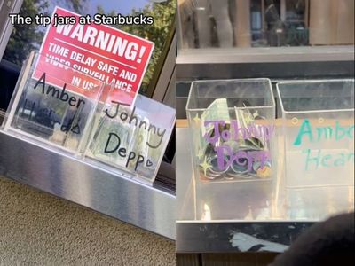 Starbucks drive-thru sparks debate after using Johnny Depp v Amber Heard tip jars: ‘Vile’