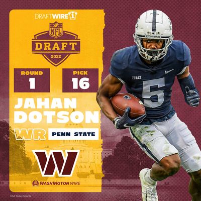 Commanders select Penn State wide receiver Jahan Dotson at No. 16 overall