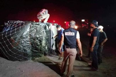 220kg of 'ice' found on overturned pickup