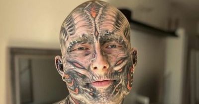 Tattoo addict shares extraordinary transformation after covering 95% of body in ink