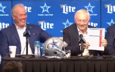 Jerry Jones had to be stopped from showing a Cowboys NFL Draft strategy sheet to the media