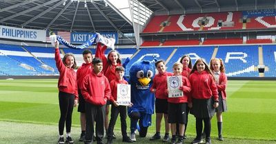 Primary school children filled every seat in the Cardiff City Stadium in fundraising challenge