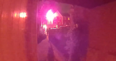 Doorbell camera captures moment huge fire engulfs house near Bristol