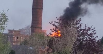 Plumes of smoke billow into sky as huge fire breaks out at mill