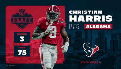 Texans trade with Broncos, move up to No. 75 overall to draft LB Christian Harris in Round 3