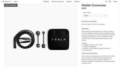 Cheaper Tesla Mobile Connector Now Listed In Vehicle Configurator