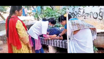 Andhra Pradesh: Patients receive treatment under water tank as wait for PHC building continues