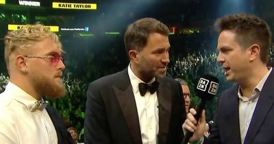 Eddie Hearn has priceless reaction to Jake Paul being drowned out by fans' boos