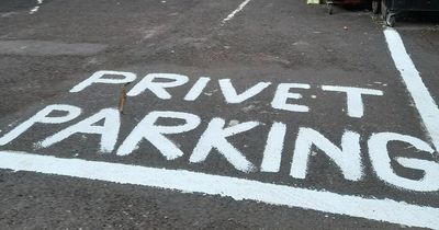 Bungling Edinburgh workman left red-faced after misspelling 'private parking'