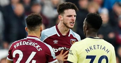 Why Declan Rice shouted at Eddie Nketiah as Arsenal given big Champions League boost at West Ham