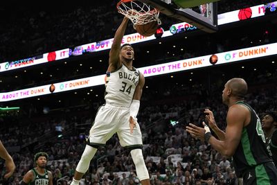 Giannis Antetokounmpo threw himself an alley-oop off the backboard and NBA fans were in awe